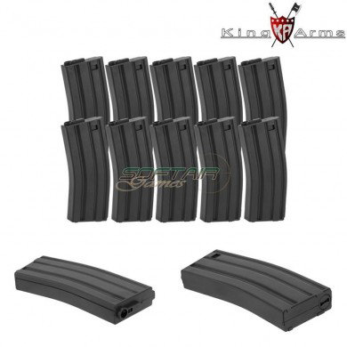 Set 10 Caricatori Monofilari 120bb Black M4/m16 King Arms (ka-mag-16-x)