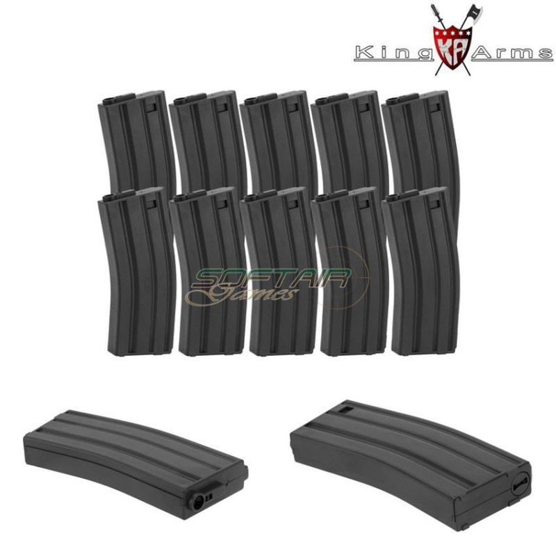 Set 10 Caricatori Monofilari 120bb Black M4/m16 King Arms (ka-mag-16-x)