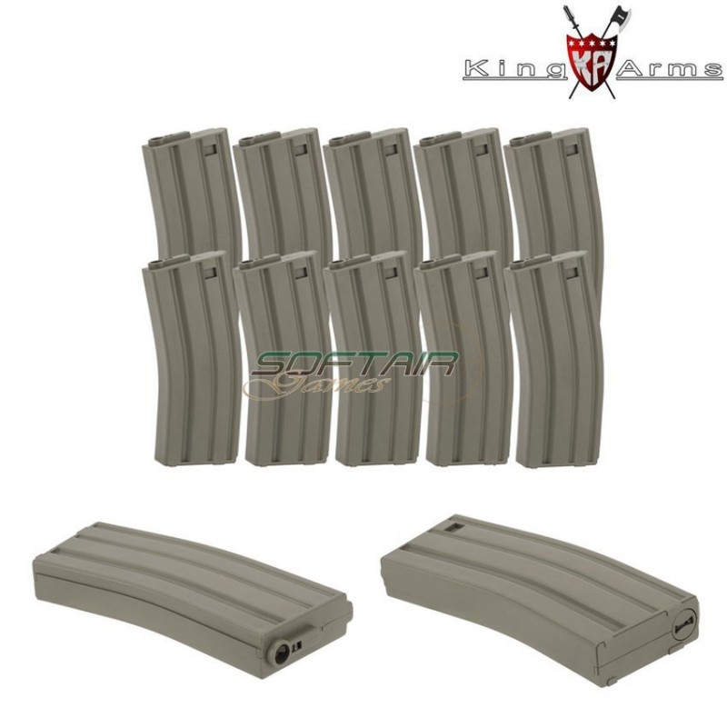 Set 10 Caricatori Monofilari 120bb Olive Drab M4/m16 King Arms (ka-mag-16-x-od)