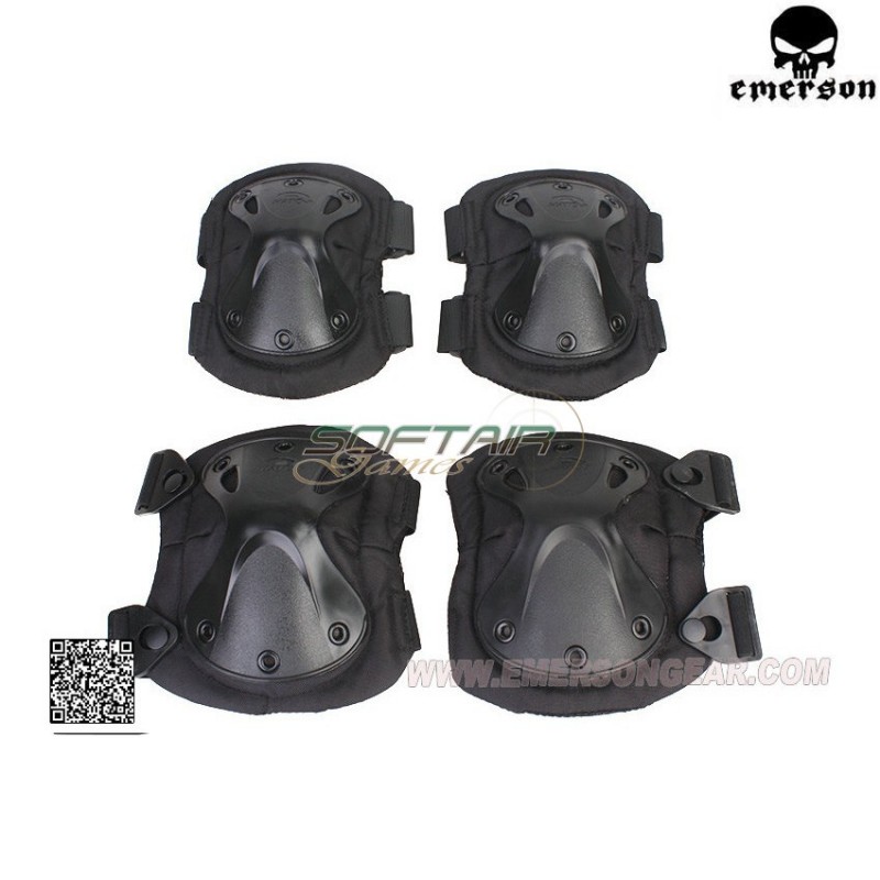 Set Ginocchiere & Gomitiere Black Hatch Type Tactical Takpad Emerson (em7051)