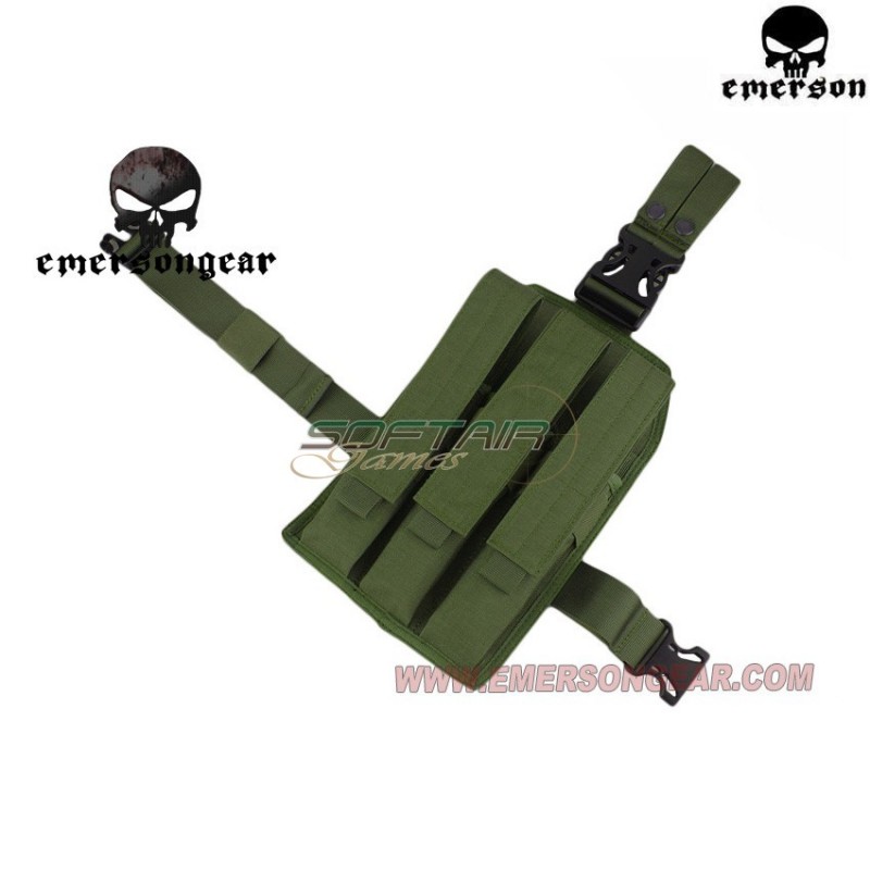 Pannello Gamba Olive Drab Triplo Per Mp7 Emerson (em6055c)