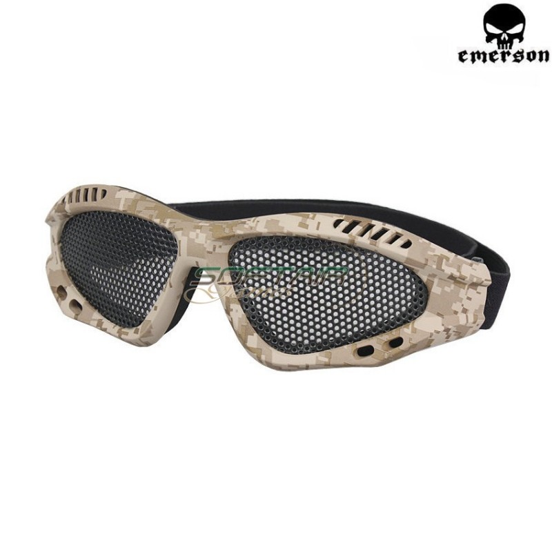 Occhiale Tattico Air Pro Dd Digital Desert Con Rete Emerson (em6480e)