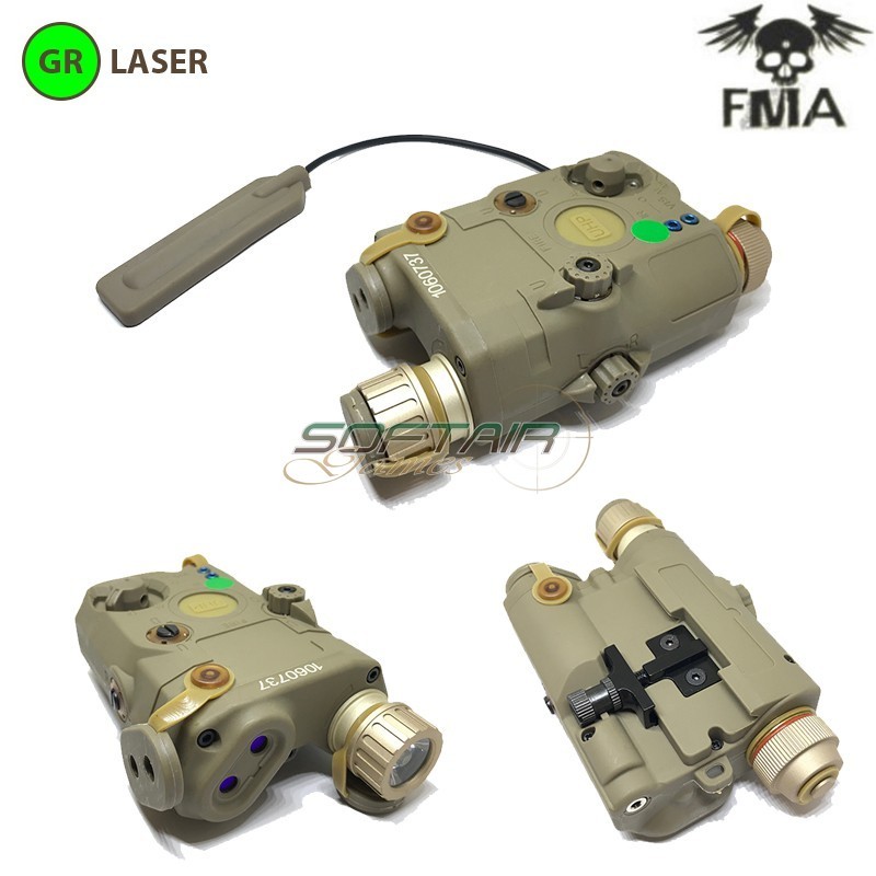 Ultra Upgrade Peq La5-c Green Laser & White Led Light With Ir Lenses Dark Earth Fma (fma-tb1075-de)