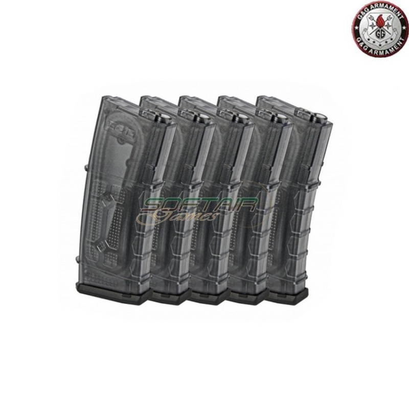 Set 5 Mid-cap Magazines Tainted 105bb Per M4/m16 G&g (gg-08151)