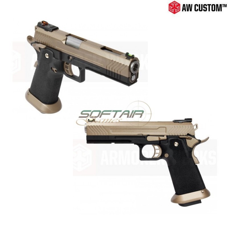 Pistola A Gas Hi-capa Full Fde Carrello & Black Frame Gbb Armorer Works (aw-110505)