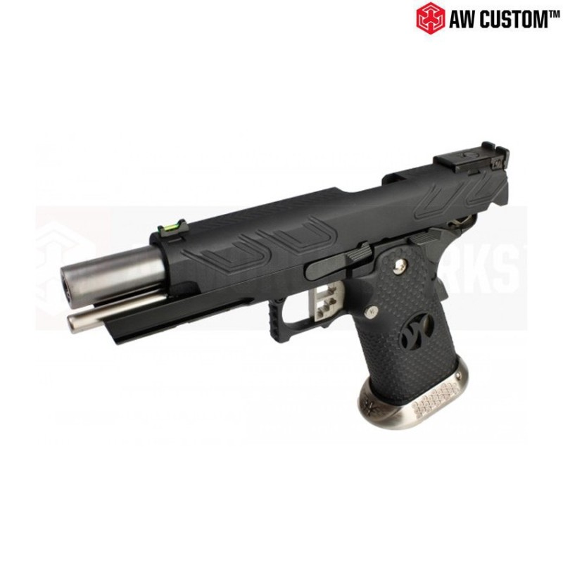 Pistola A Gas Hi-capa Custom Hx23 Full Black Carrello & Black Frame Gbb Armorer Works (aw-110568)