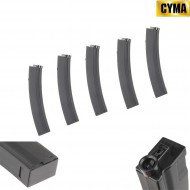 Set 5 Hi-cap Magazines 120bb Custom Black Per Ak Cyma (cm-120mag-set-mp5)