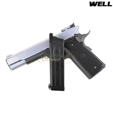 Gas Pistol G191a Black Frame & Silver Slide Well (g191a-gas)