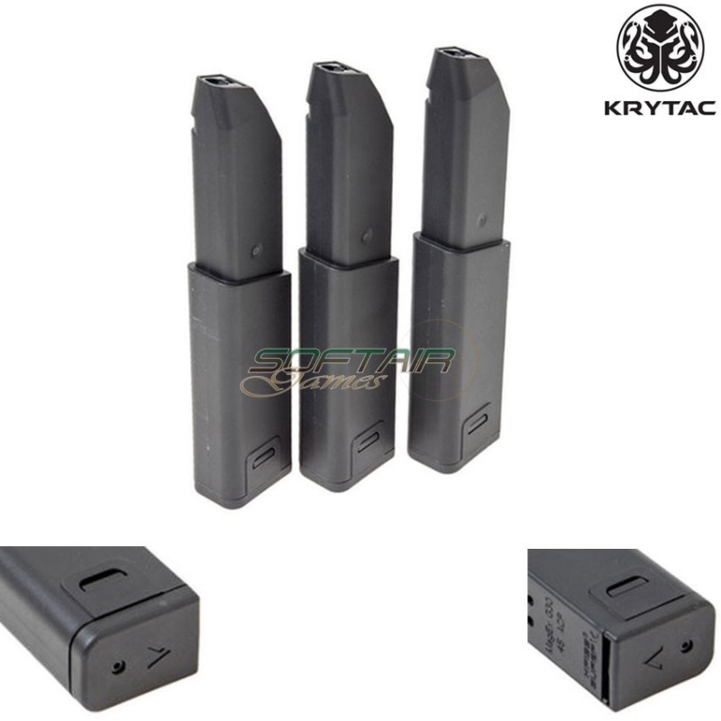 Set 3 Mid-caps Magazines Black 95bb Per Kriss Vector Krytac® (kry-23659)