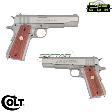 Pistola A Co2 Colt M1911 Mkiv Serie's 70 Silver Government Cybergun (180529)