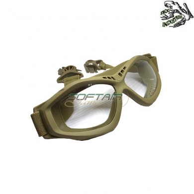Maschera Sonic Per Elmetto Con Dark Earth Frame & Clear Lense Frog Industries (fi-610418-decl)