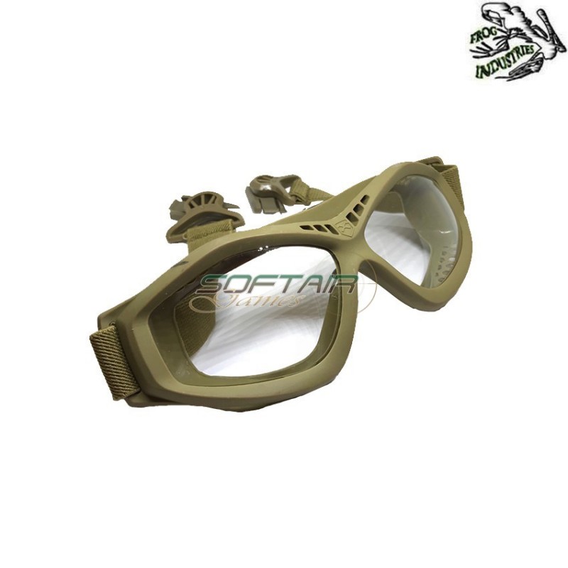 Maschera Sonic Per Elmetto Con Dark Earth Frame & Clear Lense Frog Industries (fi-610418-decl)
