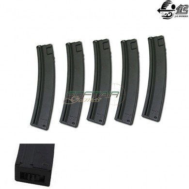 Set 5 Mp5 Magazines 250bb Metal Black Jing Gong (jg-mp5-250-set5)