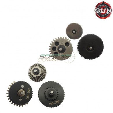Set Ingranaggi In Acciaio Cnc 100:200 Super High Torque Per Aeg Gun Five (gf-cl05)