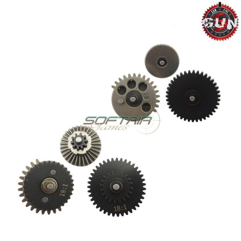 Set Ingranaggi In Acciaio Cnc 18:1 Speed Per Aeg Gun Five (gf-cl03)