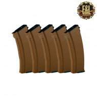 Set 5 Caricatori Monofilari Abs Da 120bb Per Ak74 Bakelite E&l (el-009735)