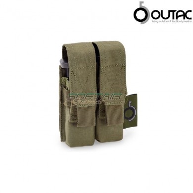 Tasca Doppia Caricatori Pistola 9mm Olive Drab Outac (ot-pmo2/3-od)