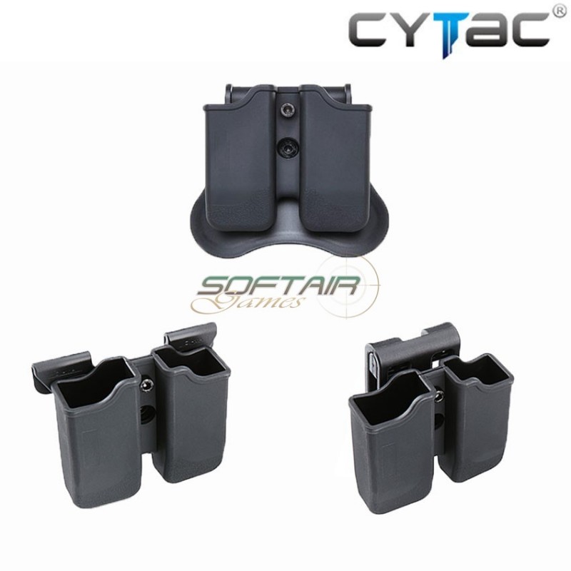 Double Rigid Magazine Pouch Black For Beretta 92 Cytac (cy-mp-p2)