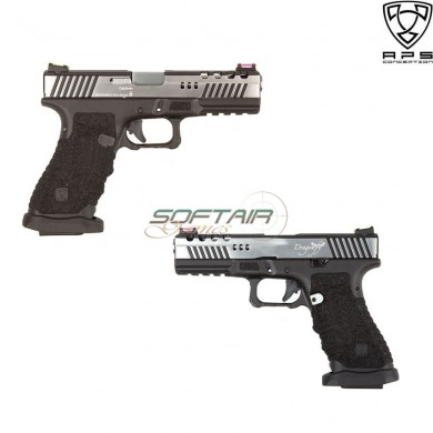 Co2 Pistol Acp Dragonfly D-mod Black Frame & Silver Slide Aps (aps-dragonfly-c)