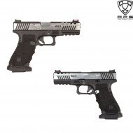 Co2 Pistol Acp Dragonfly D-mod Black Frame & Silver Slide Aps (aps-dragonfly-c)