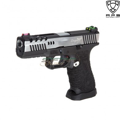 Co2 Pistol Acp Dragonfly D-mod Black Frame & Silver Slide Aps (aps-dragonfly-c)