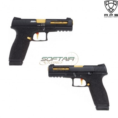 Pistola A Gas Spyder Race Connector D-mod Black & Gold Aps (aps-spyder-t)
