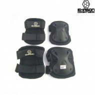 Knee And Elbow Defense Set Black Exagon (ex-pa3bk)