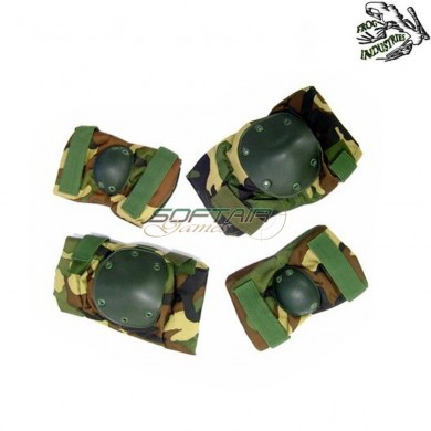 Set Tactical Knee/elbow Pad Woodland Frog Industries (fi-jq02wood)