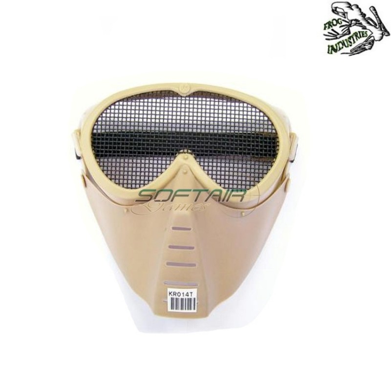 Face Mask Tan With Metal Mesh Frog Industries (fi-014-tan)