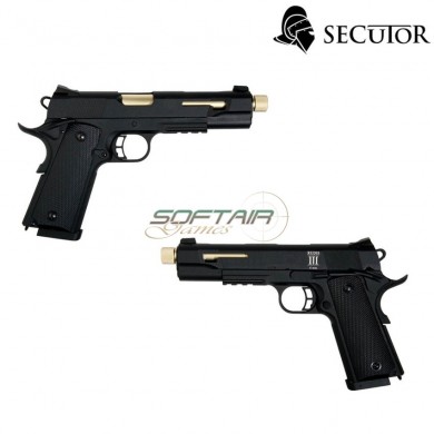 Co2 Pistol Rudis Iii 1911 Black & Gold Barrel Secutor (sr-sar0002)