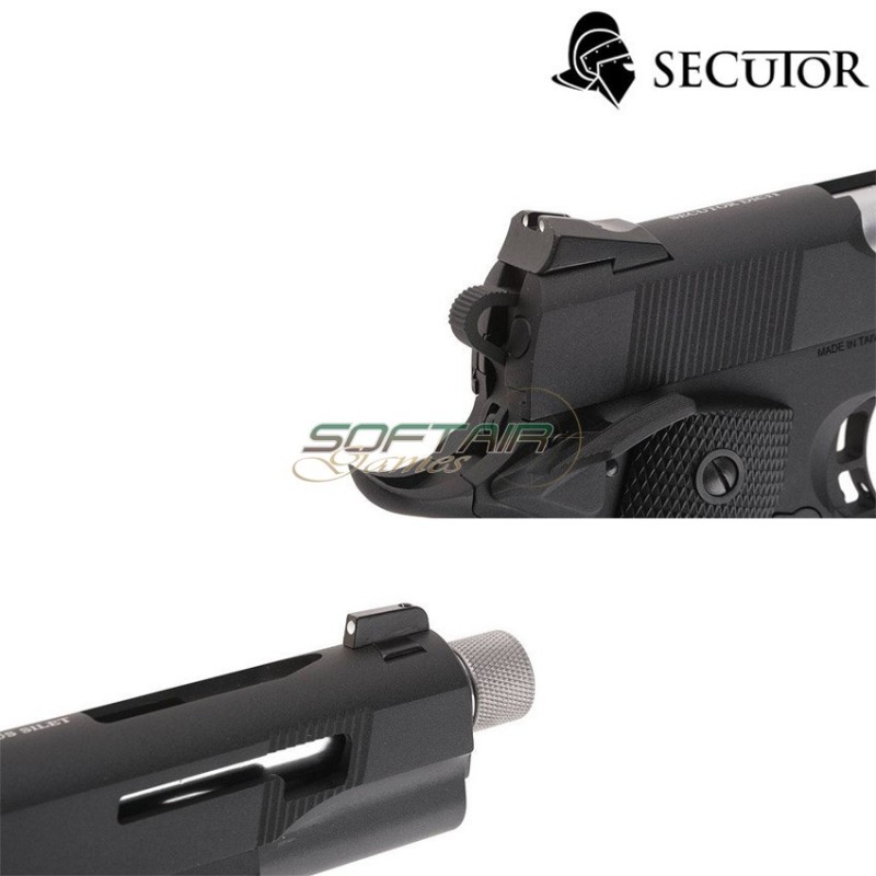 Pistola A Co2 Rudis Xi 1911 Black & Silver Barrel Secutor (sr-sar0001)