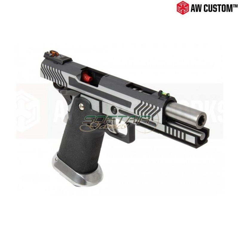Pistola A Gas Hi-capa Full Silver Carrello & Black Frame Gbb Armorer Works (aw-110503)