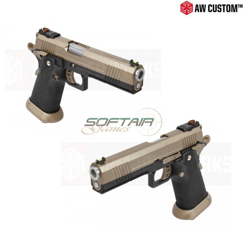 Pistola A Gas Hi-capa Split Fde Carrello & Black Frame Gbb Armorer Works (aw-110500)