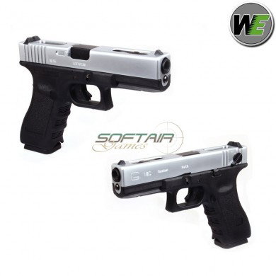 Pistola Gas G18 Gen4 Silver Slide Scarellante We (we-we00257)