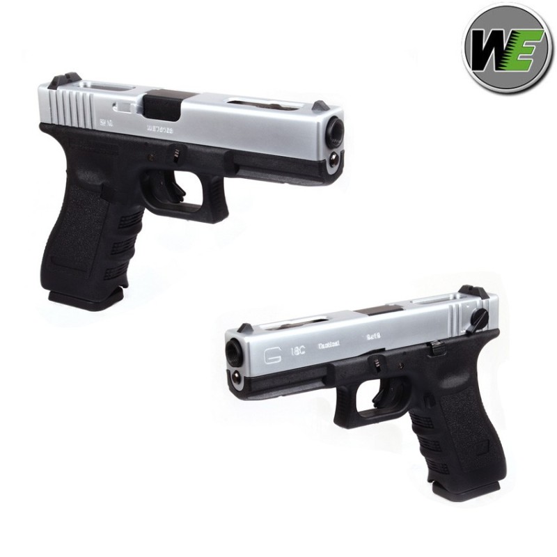Pistola Gas G18 Gen4 Silver Slide Scarellante We (we-we00257)