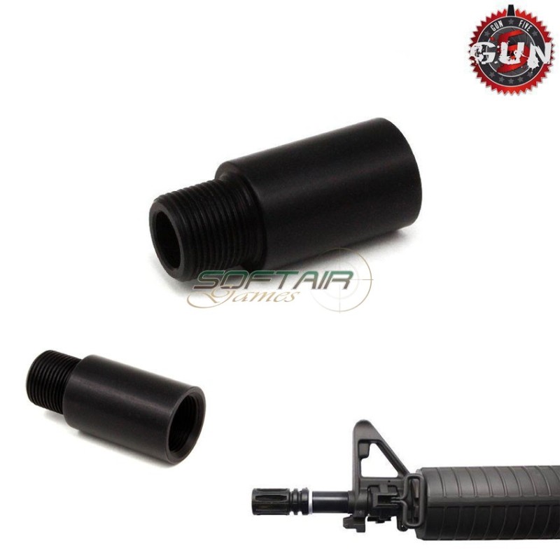 External Barrel Extension 28mm Ccw/ccw Black Gun Five (gf2474)