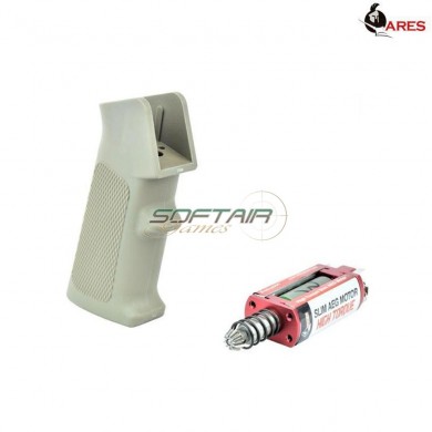 Realistic Serie Combo Set Impugnatura Tan Slim + Motore Aeg Albero Lungo Slim High Torque Ares (ar-pgm1-t)