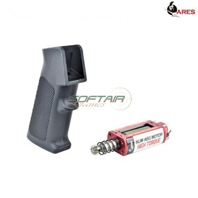 Realistic Series Combo Set Motor Grip Black Slim + Motor Aeg Long Type Slim High Torque Ares (ar-pgm1-b)