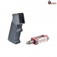 Realistic Series Combo Set Motor Grip Black Slim + Motor Aeg Long Type Slim High Torque Ares (ar-pgm1-b)