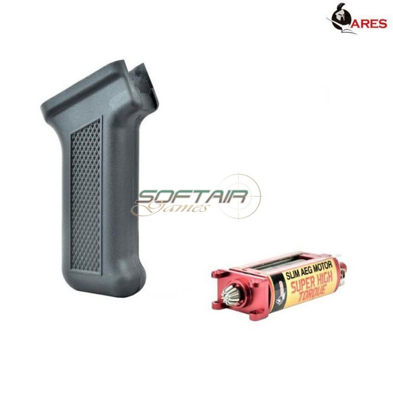 Realistic Series Combo Set Motor Grip Black Ak Slim + Motor Aeg Slim Super High Torque Ares (ar-pgm5-b)