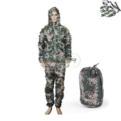 Ghillie Suit Leaflike Camouflage Matte Digital Woodland Frog Industries® (fi-611217)
