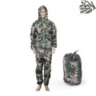 Ghillie Suit Leaflike Camouflage Matte Digital Woodland Frog Industries® (fi-611217)