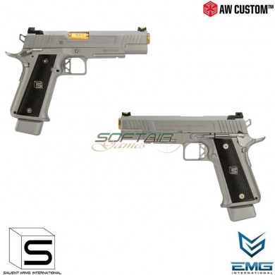 Gas Pistol Hi-capa 5.1 Silver & Gold Barrel Gbb Emg Salient Arms Armorer Works (aw-sai-110659)