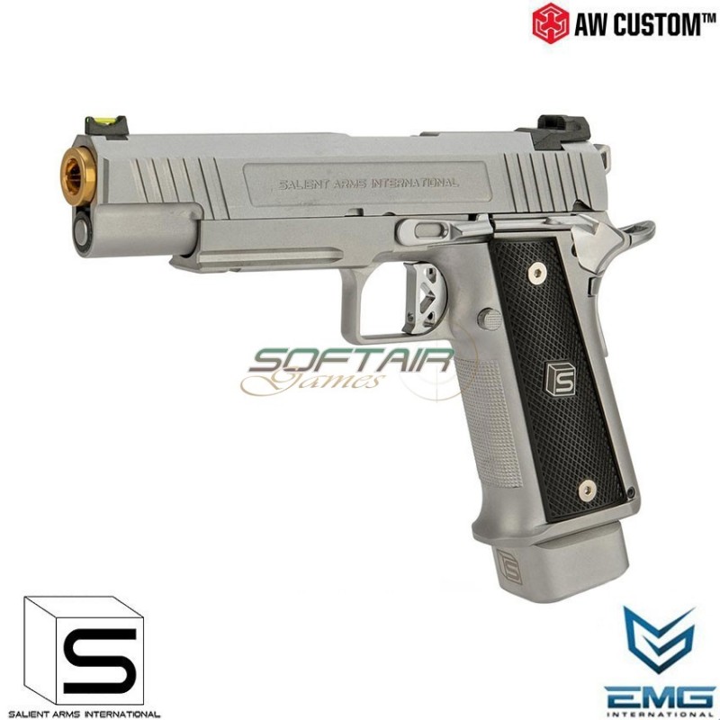 Gas Pistol Hi-capa 5.1 Silver & Gold Barrel Gbb Emg Salient Arms Armorer Works (aw-sai-110659)