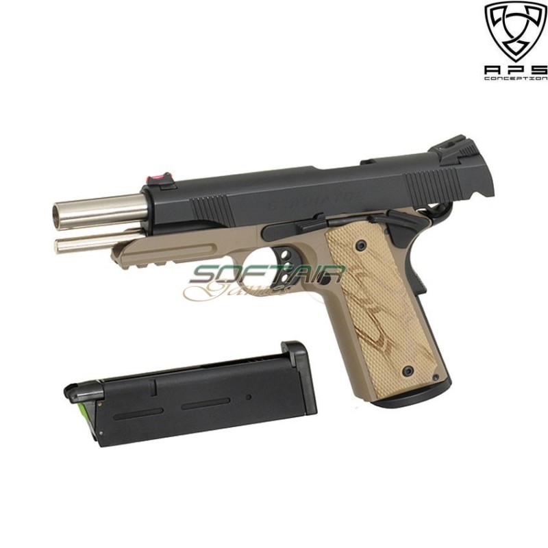 Gas Pistol Gladiator Ag Crixus 1911 Blowback Aps (aps-110575)
