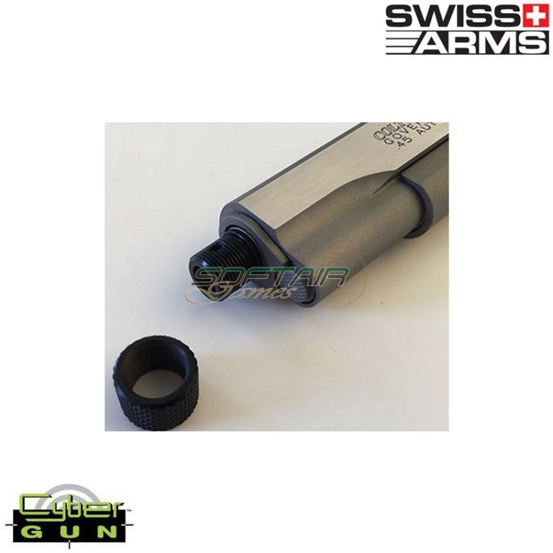Adattatore Silenziatore Per Pistole 14mm Ccw Universale Cybergun Swiss Arms (605281)