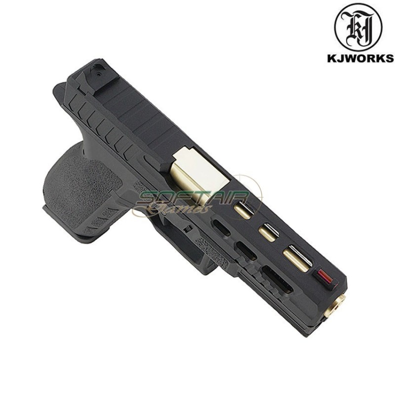Pistola A Co2 Glock Style Kp-13c Custom Black & Gold Barrel Blowback Kjworks (kjw-451022)