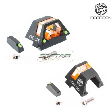 Set Tacche Di Mira Universali Cyclops Per Glock Modello Poseidon (pi-011)