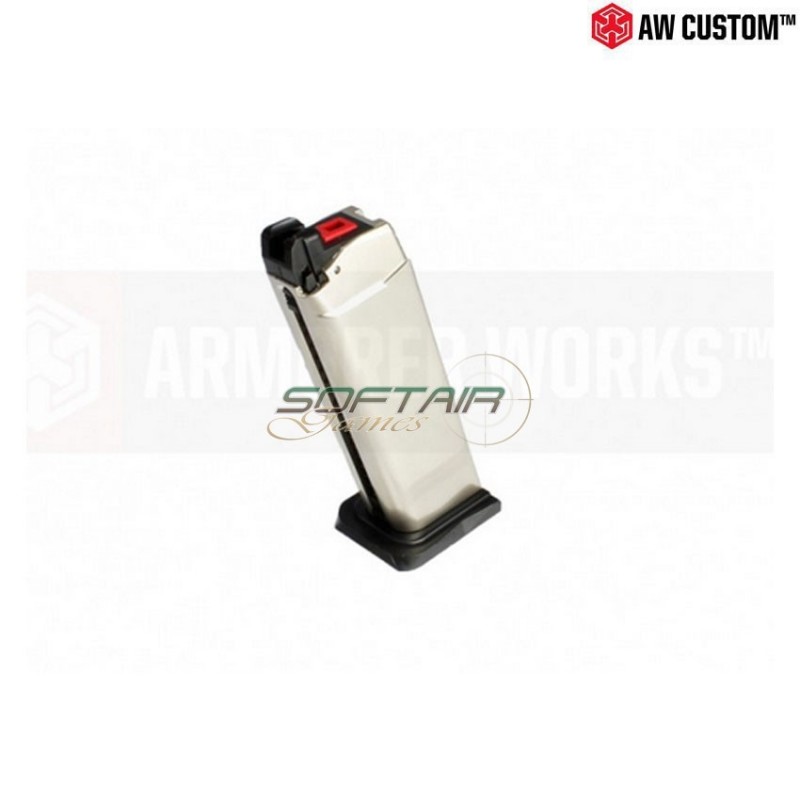 Gas Magazine Silver 24bb Metal For Series Vx G17 Armorer Works (aw-310494)