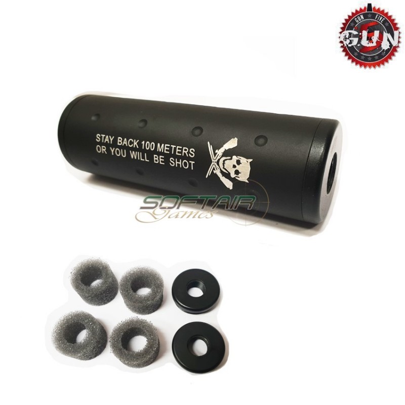 Silenziatore 14mm Cw/ccw U.s. Marine Type 110mm Black Gun Five (gf-sil02-bk)